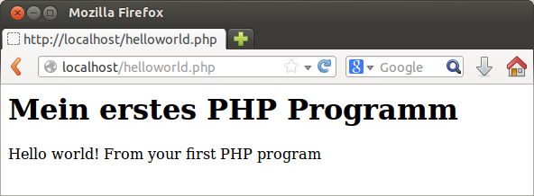 Hello world! PHP